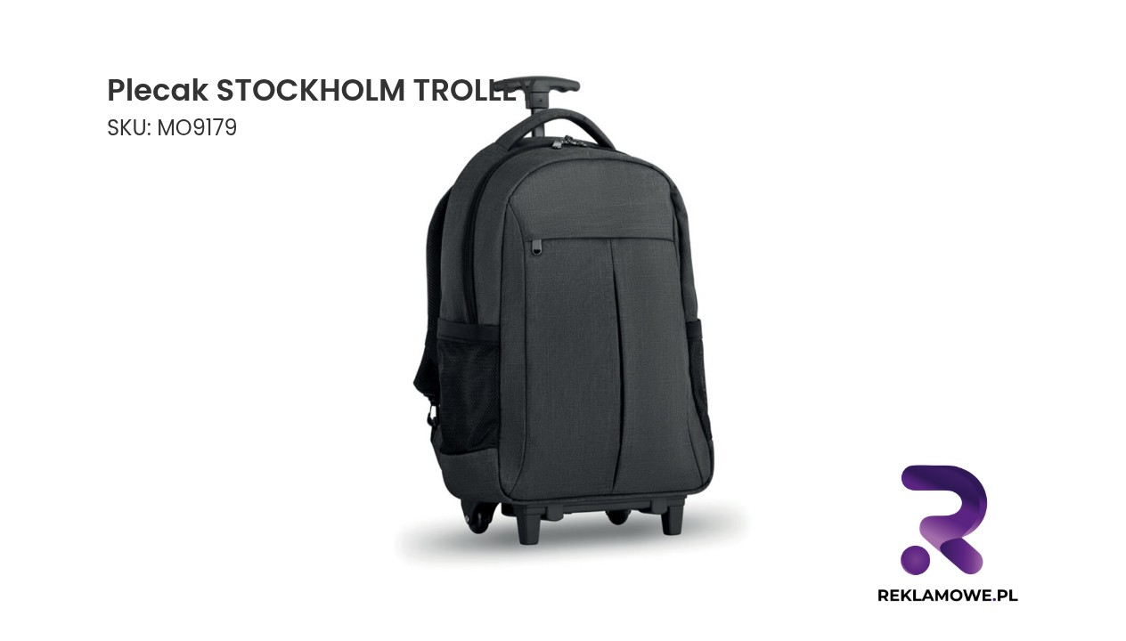 Plecak na kółkach STOCKHOLM TROLLEY w kolorze czarnym