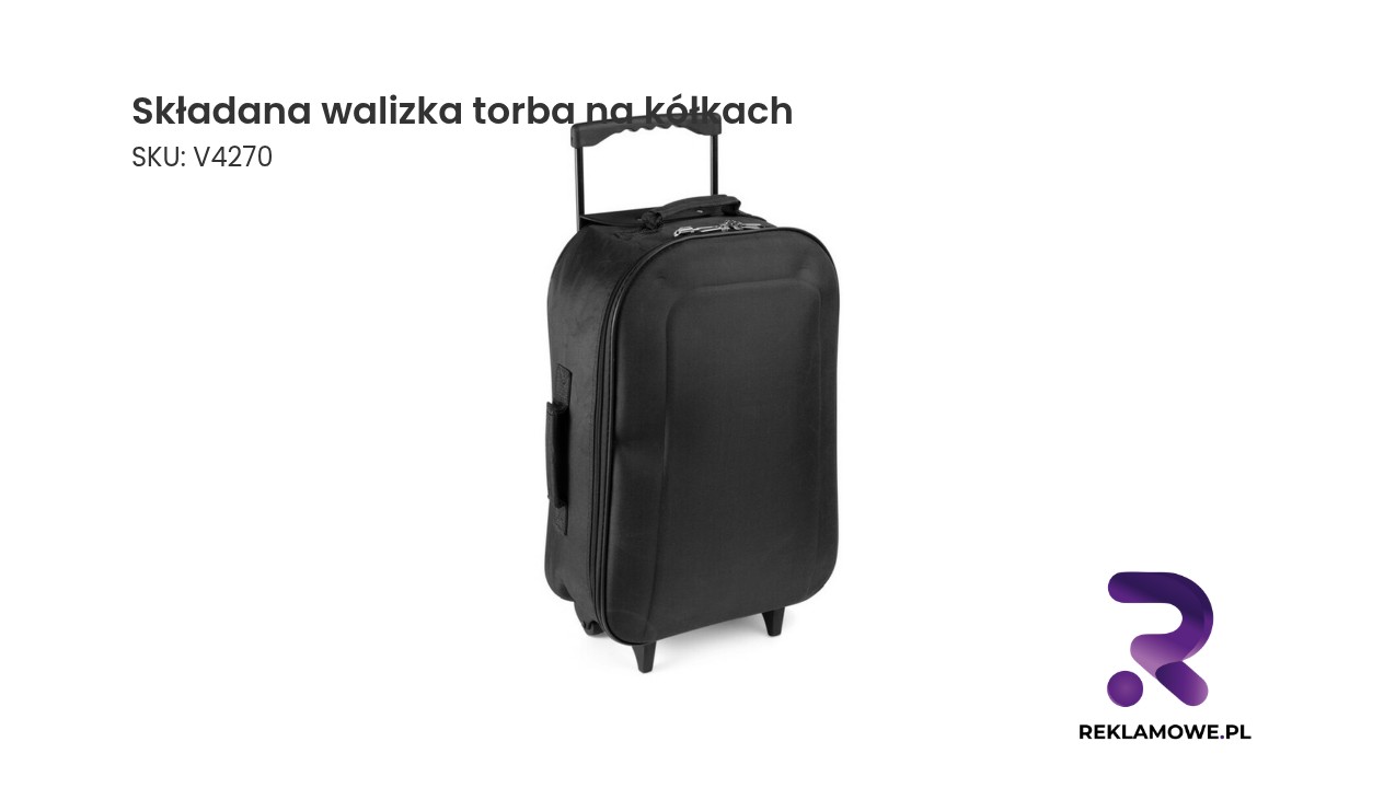 Składana walizka torba na kółkach w kolorze czarnym