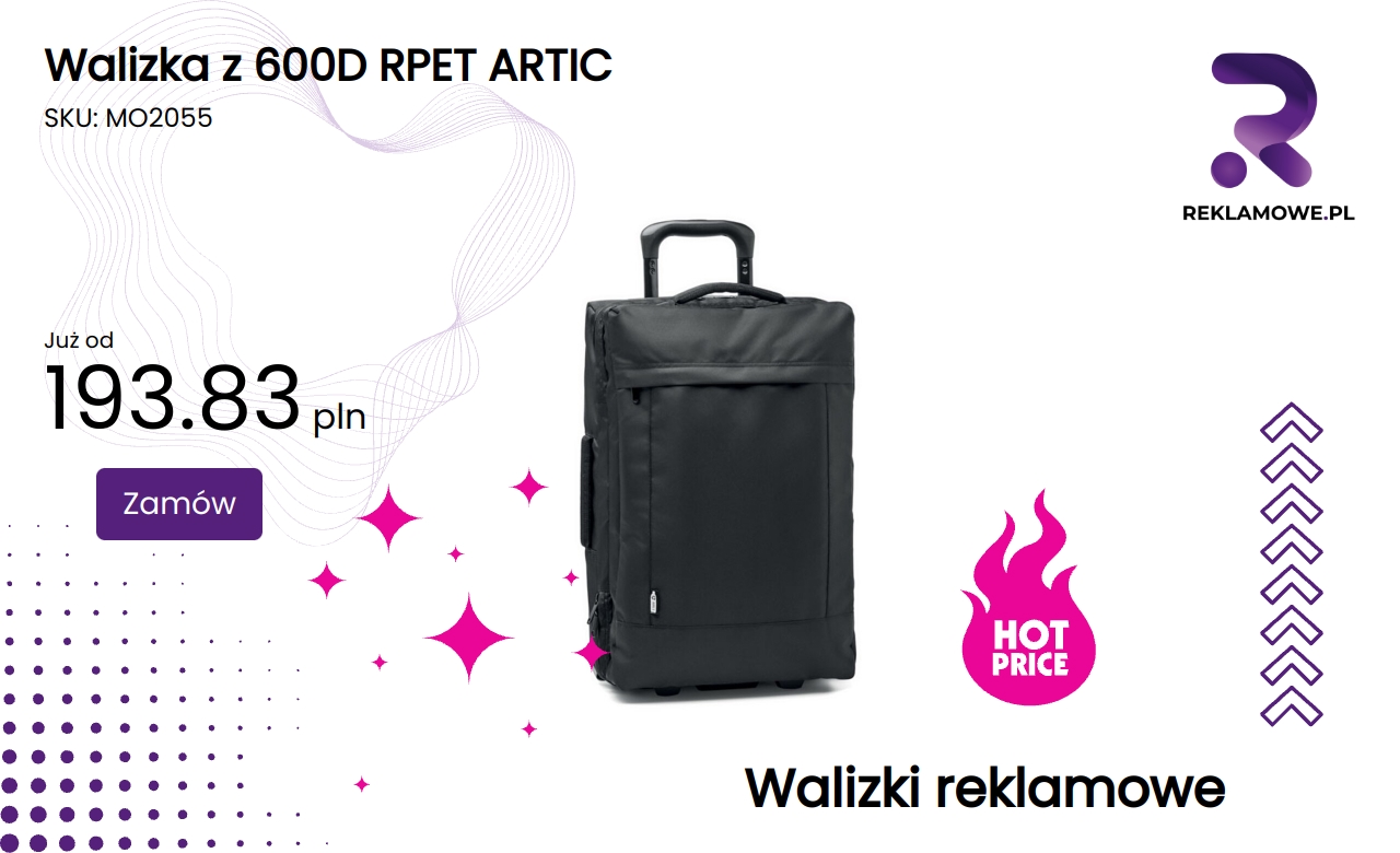 Walizka z materiału RPET 600D serii ARTIC