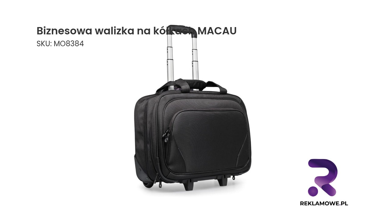 Biznesowa walizka na kółkach MACAU TROLLEY Czarna biznesowa walizka na kółkach MACAU