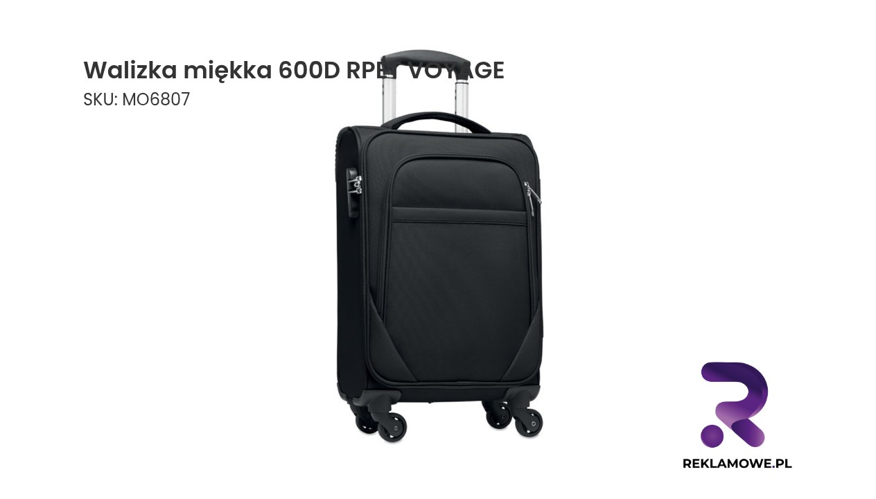 Walizka miękka 600D RPET VOYAGE Walizka miękka 600D RPET VOYAGE – ekologiczna walizka podróżna z materiału z recyklingu