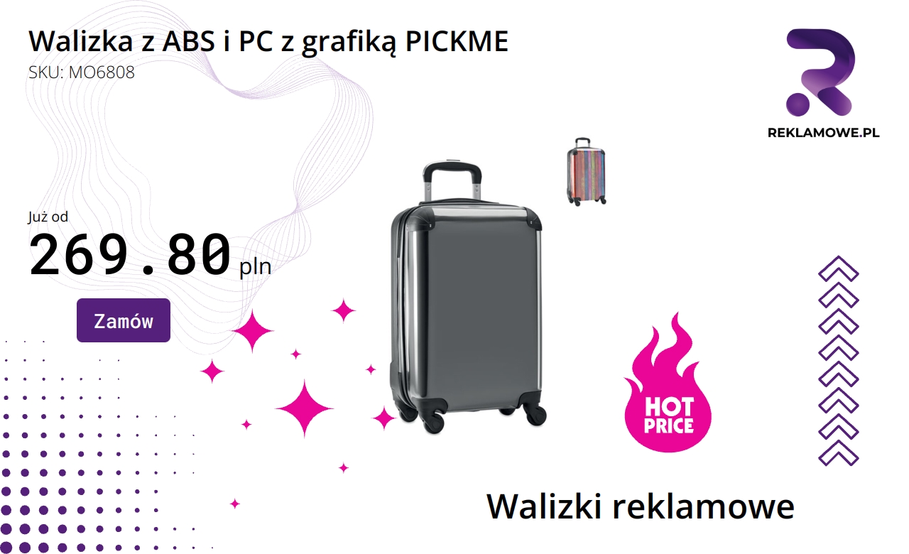 Walizka z ABS i PC z grafiką PICKME